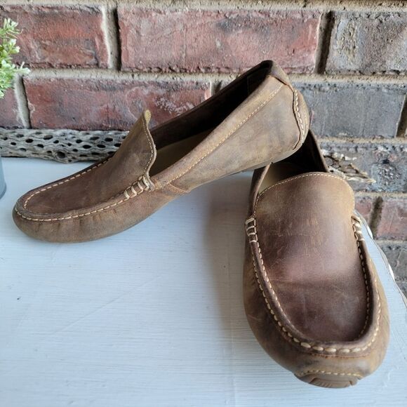 Cole Haan Somerset Men's Shoes Brown Leather Moc Toe Venetian Slip On Loafers - Picture 7 of 15